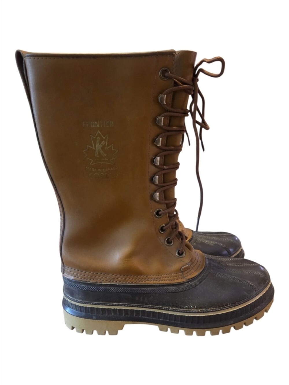 Vintage Sorel Frontier Kaufman Pac Boots Made Canada Leather Size 7